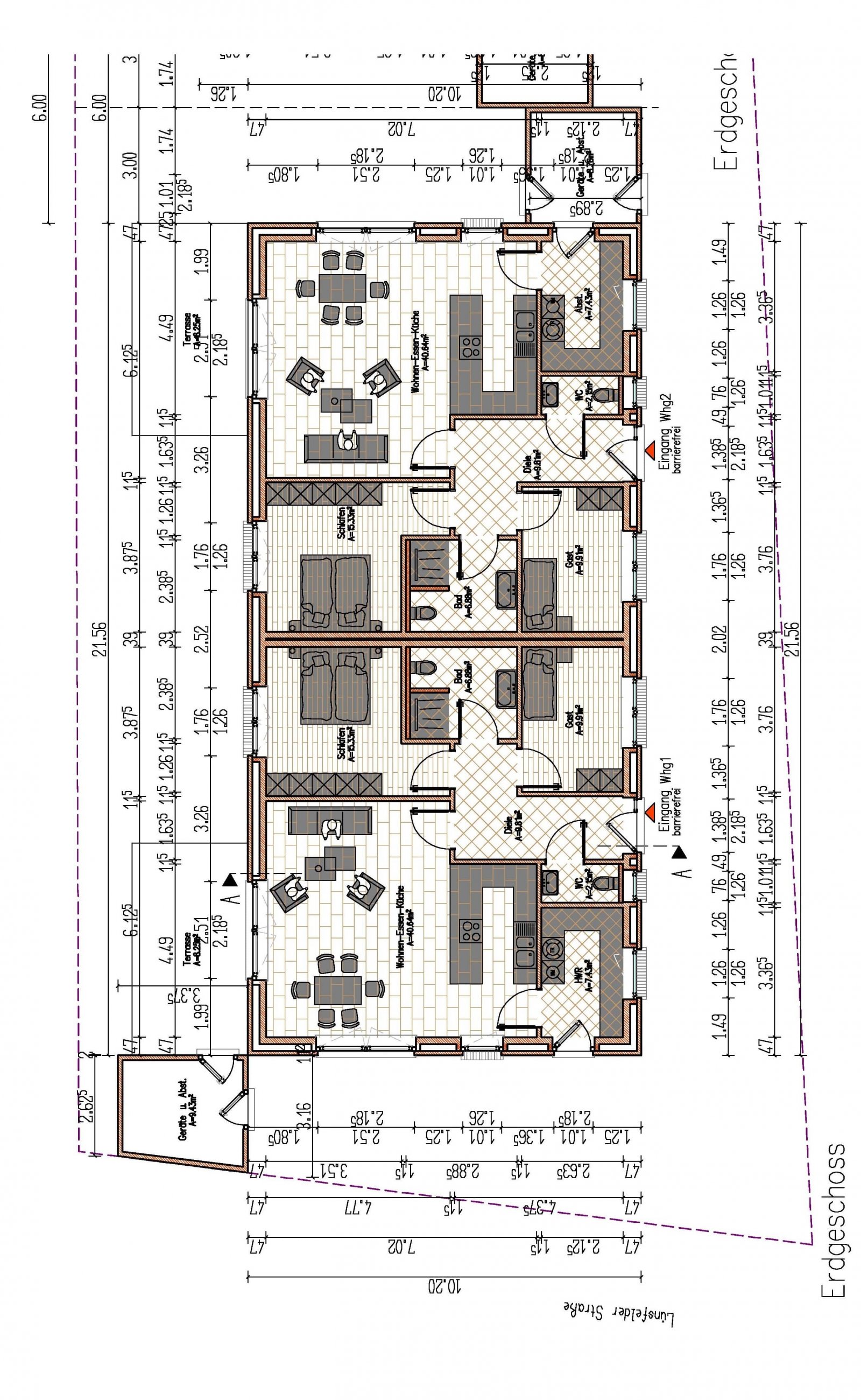 Grundriss Wohnung 1 und 2