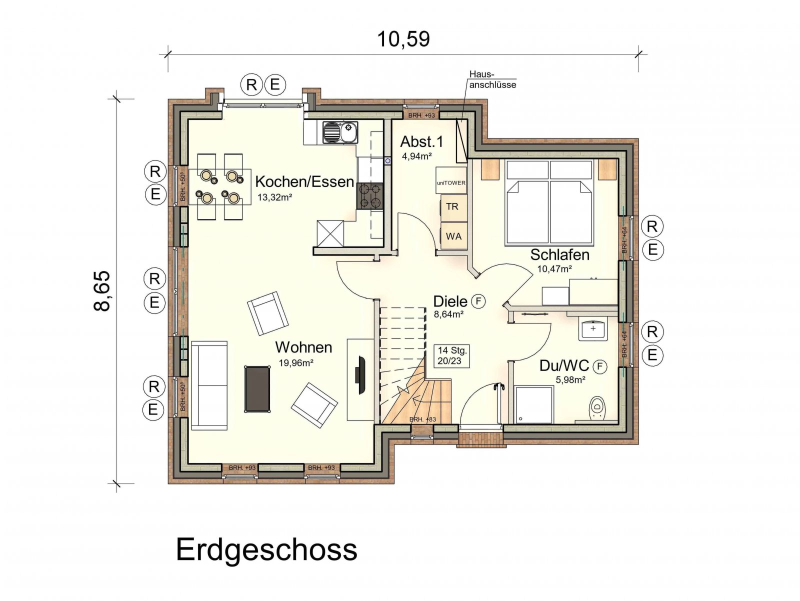 3_404 Aufteilung Erdgeschoss (Angaben ohne Gewähr)